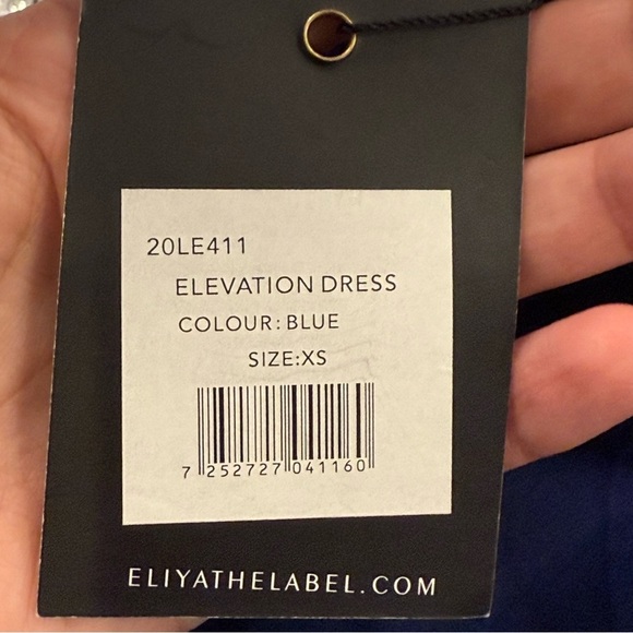 Eliya The Label Elevation Mini Dress XS Metallic Silver Blue One Shoulder Glam - Picture 10 of 11
